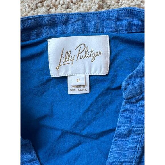 Lilly Pulitzer Maileigh Linen dress, Blue, size 0, but fits large - Picture 6 of 14